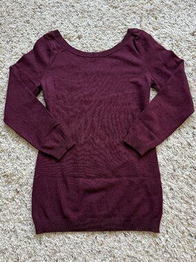 Banana Republic boatneck knit top maroon XXSP